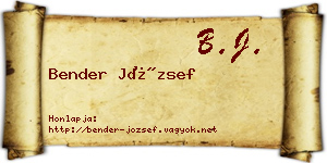 Bender József névjegykártya