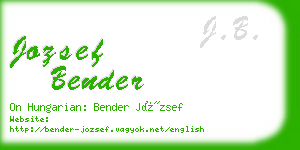 jozsef bender business card